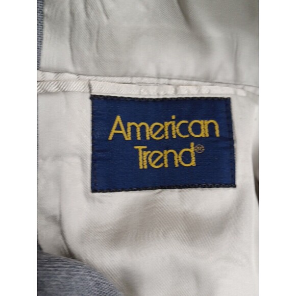 Vtg American Trend Mens Blazer Jacket Gray 44R Gold Buttons - Picture 7 of 8